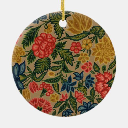 Vintage Floral Designer Garden Artwork Ceramic Ornament