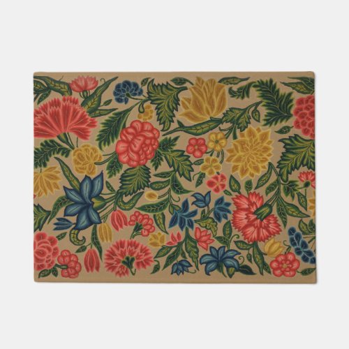 Vintage Floral Designer Garden Artwork Doormat
