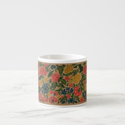 Vintage Floral Designer Garden Artwork Espresso Cup