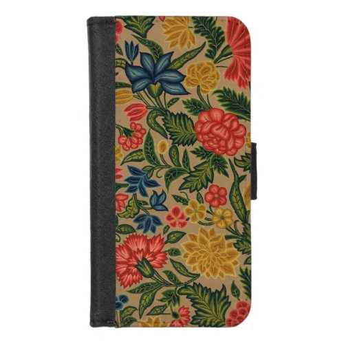 Vintage Floral Designer Garden Artwork iPhone 87 Wallet Case