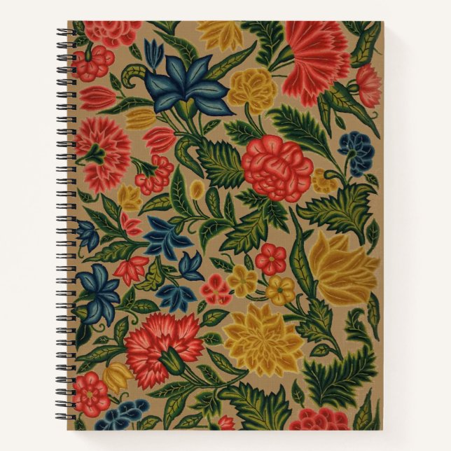 Vintage Floral Designer Garden Artwork Notebook (Front)