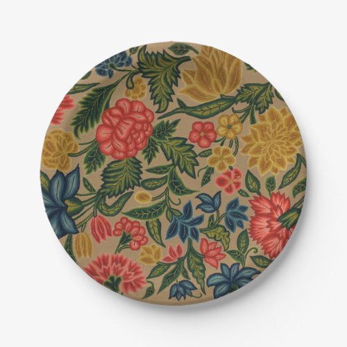 Vintage Floral Designer Garden Artwork Paper Plates