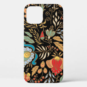 Vintage Floral Doodle: Oriental Design. iPhone 12 Case