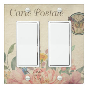 Vintage Floral Double Rocker Light Switch Cover