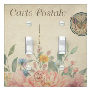 Vintage Floral Double Toggle Light Switch Cover