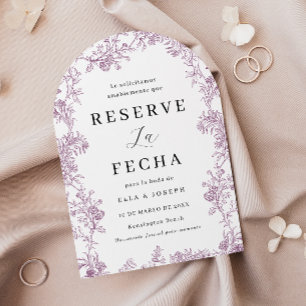 Vintage Floral Dusty Rose Spanish Wedding Save The Date