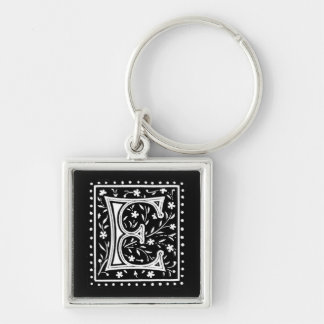 Vintage Floral 'E' Monogram - Keychain