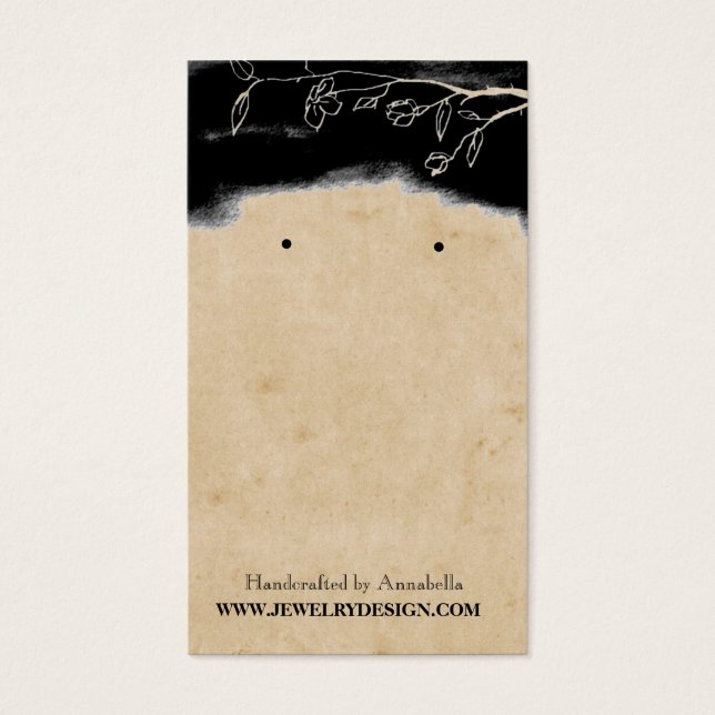 Vintage Floral Earring Holder Jewelry cards (Front)