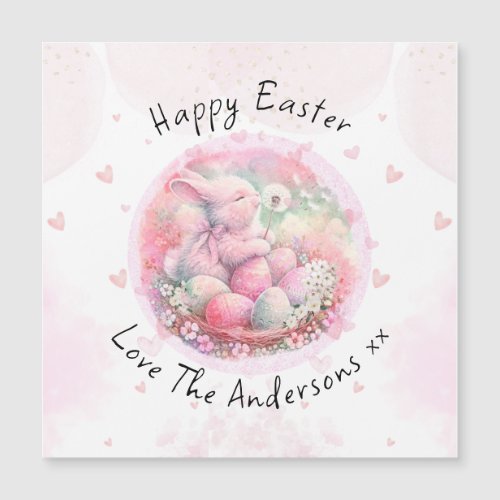 Vintage Floral Easter Bunny Easter Eggs Hearts