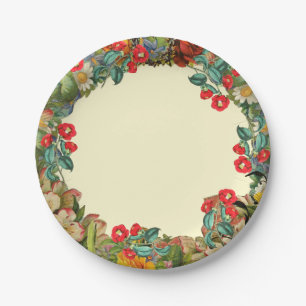 Vintage Floral Edging Paper Plates