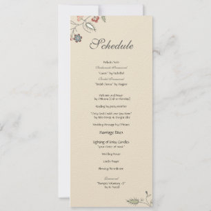 Vintage Floral Edging Schedule Invitation