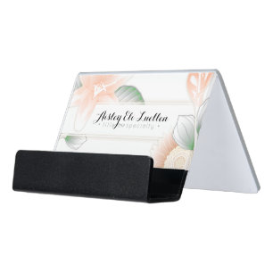 vintage floral elegance desk business card holder