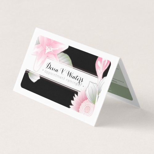 vintage floral elegance folded appointment card