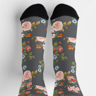 Vintage Floral Elegance Socks
