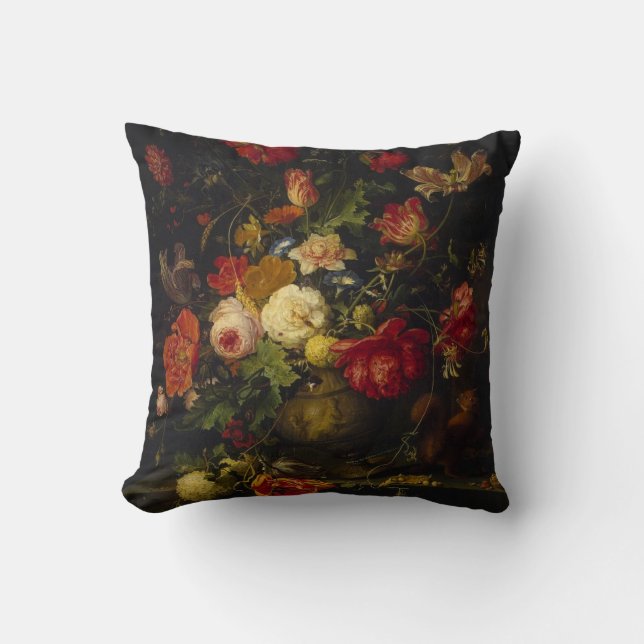 Vintage Floral Elegant Art Pillow (Front)
