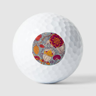 Vintage Floral Elegant Background Golf Balls