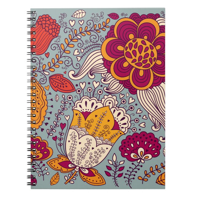 Vintage Floral Elegant Background Notebook (Front)