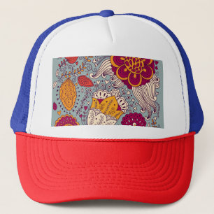 Vintage Floral Elegant Background Trucker Hat