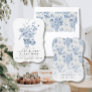 Vintage Floral Elegant Blue n White Bridal Shower Invitation