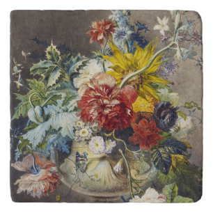 Vintage Floral Elegant Botanical Garden Painting Trivet