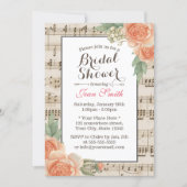 Vintage Floral Elegant Musical Bridal Shower Invitation (Front)