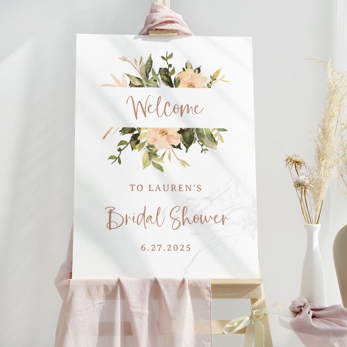 Vintage Floral Elegant Peony Bridal Shower Welcome Foam Board