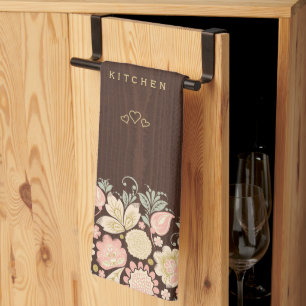 Vintage floral elegant rustic country kitchen towel