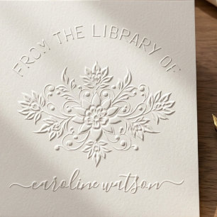 Vintage Floral Elegant script From the library of Embosser