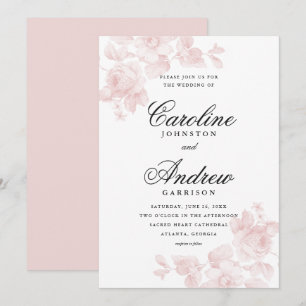 Vintage Floral Elegant Wedding Invitation
