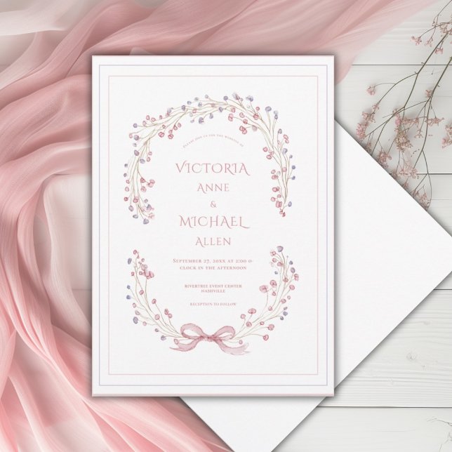 Vintage Floral Elegant Wedding Invitation (Creator Uploaded)