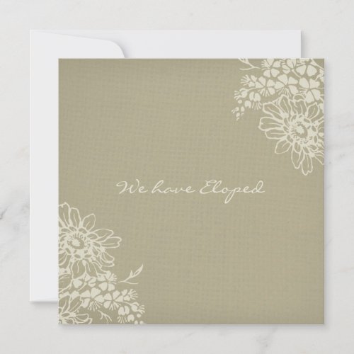 Vintage Floral Elopement Announcement Cards