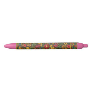 Vintage Floral Embroidered Carpet Pattern Pen
