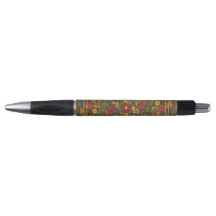 Vintage Floral Embroidered Carpet Pattern Pen