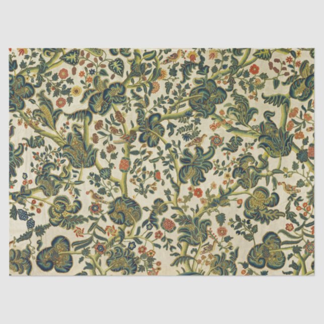 Vintage Floral Embroidery Print Tissue Paper (Front)