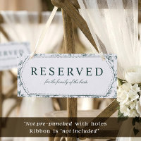 Vintage Floral Emerald Reserved Hanging Chair Sign