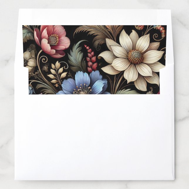 Vintage Floral Envelope Liner (In Envelope)