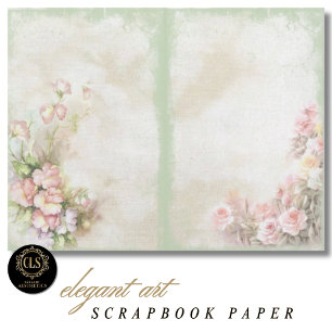 Vintage Floral Ephemera #10 Scrapbook Paper 