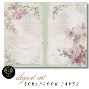 Vintage Floral Ephemera #4 Scrapbook Paper 