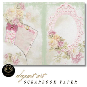 Vintage Floral Ephemera #5 Scrapbook Paper 
