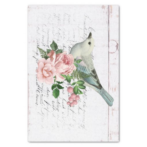 Vintage Floral Ephemera Tissue Paper Zazzle