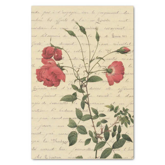 Vintage Floral Ephemera Tissue Paper Zazzle