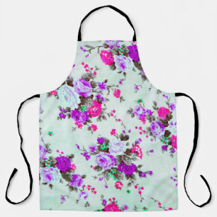 Vintage floral fabric, Fragment of colorful retro Apron