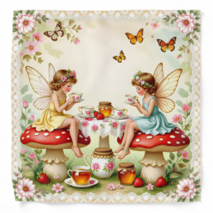Vintage floral fairy picnic garden bandana
