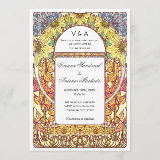 Vintage Floral Fall Wedding Invitations