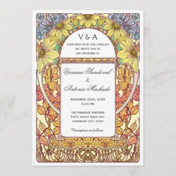 Vintage Floral Fall Wedding Invitations by Anything_Goes at Zazzle