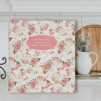 Vintage Floral Family Recipe Cookbook Binder