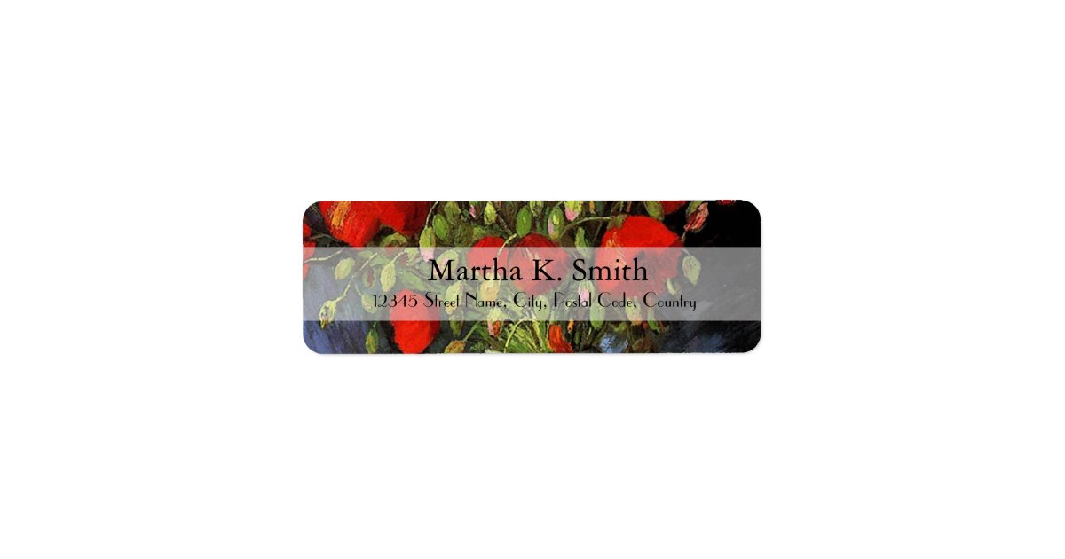 Vintage floral fine art labels. Red Poppies Label | Zazzle