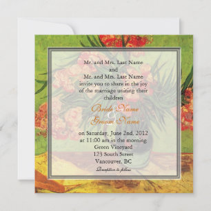 Vintage floral fine art wedding invitations