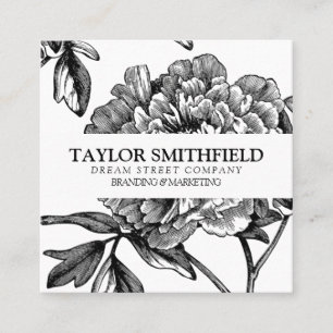Vintage Floral Fine Line Business Card