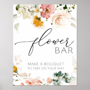 Vintage Floral Flower Bar Sign